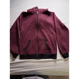 Boys LR Scoop Red Zip Up Hoodie Size M 10-12